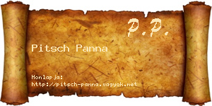 Pitsch Panna névjegykártya
